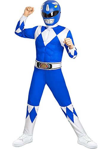 Funidelia | Power Ranger Kostüm blau für Jungen Film und Serien, Superhelden, Zeichentrickfilm - Kostüm für Kinder & Verkleidung für Partys, Karneval & Halloween - Größe 3-4 Jahre - Blau von Funidelia