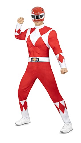 Funidelia | Power Ranger Kostüm rot für Herren Film und Serien, Superhelden, Zeichentrickfilm - Kostüm für Erwachsene & Verkleidung für Partys, Karneval & Halloween - Größe XL - Rot von Funidelia