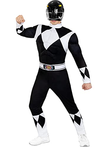 Funidelia | Power Ranger Kostüm schwarz für Herren Film und Serien, Superhelden, Zeichentrickfilm - Kostüm für Erwachsene & Verkleidung für Partys, Karneval & Halloween - Größe M - Schwarz von Funidelia