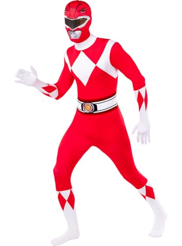 Funidelia Power Ranger roter Ganzkörperanzug für Herren und Damen, Offizielle Lizenz, Größe M Film und Serien, Superhelden - Verkleidung für Erwachsene für Partys, Karneval und Halloween von Funidelia