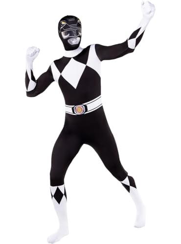 Funidelia Power Ranger schwarzen Zweite Haut Kostüm für Herren und Damen, Offizielle Lizenz, Größe XXL Film und Serien, Superhelden - Verkleidung für Erwachsene für Partys, Karneval und Halloween von Funidelia