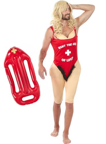 Funidelia | Rettungsschwimmer Kostüm mit aufblasbarer Rettungsweste für Herren Strandwächter, Baywatch, Berufe - Kostüm für Erwachsene & Verkleidung für Partys, Karneval & Halloween - Größe M - L Funidelia | Rettungsschwimmer Kostüm mit aufblasbarer Rettungsweste für Herren Strandwächter, Baywatch, Berufe - Kostüm für Erwachsene & Verkleidung für Partys, Karneval & Halloween - Größe M - L von Funidelia