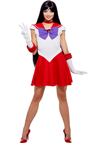 Funidelia | Sailor Mars Kostüm - Sailor Moon 100% OFFIZIELLE für Damen Größe XL Anime, Cosplay, Usagi Tsukino, Zeichentrickfilm - Farben: Rot, Zubehör für Kostüm - Lustige Kostüme für Deine Partys von Funidelia
