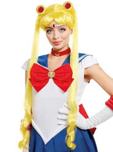 Funidelia | Sailor Moon Perücke 100% OFFIZIELLE für Damen Anime, Cosplay, Usagi Tsukino, Zeichentrickfilm - Farben: Gelb, Zubehör für Kostüm - Lustige Kostüme für Deine Partys Funidelia | Sailor Moon Perücke 100% OFFIZIELLE für Damen Anime, Cosplay, Usagi Tsukino, Zeichentrickfilm - Farben: Gelb, Zubehör für Kostüm - Lustige Kostüme für Deine Partys von Funidelia
