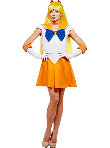 Funidelia | Sailor Venus Kostüm - Sailor Moon 100% OFFIZIELLE für Damen Größe XXL Anime, Cosplay, Usagi Tsukino, Zeichentrickfilm - Farben: Orange, Zubehör für Kostüm von Funidelia