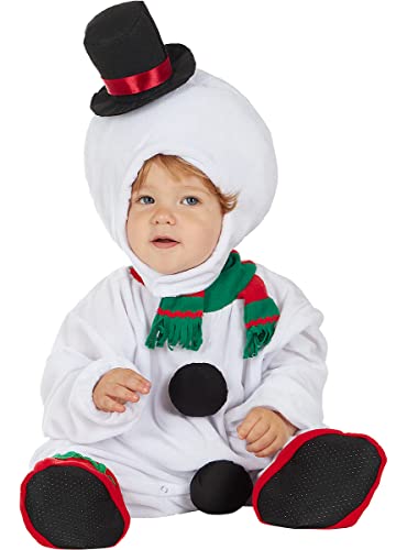 Funidelia | Schnee Kostüm für Baby Weihnachten, Snowman, Krippenspiel - Kostüm für Baby & Verkleidung für Partys, Karneval & Halloween - Größe 0-6 Monate - Weiß von Funidelia