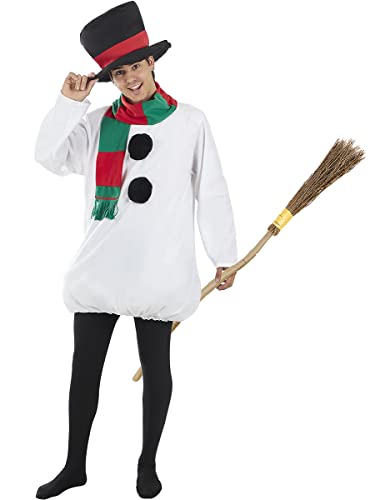 Funidelia | Schneemann Kostüm mit Besen für Männer für Herren Weihnachten, Snowman, Krippenspiel - Kostüm für Erwachsene & Verkleidung für Partys, Karneval & Halloween - Größe M - L - Weiß Funidelia | Schneemann Kostüm mit Besen für Männer für Herren Weihnachten, Snowman, Krippenspiel - Kostüm für Erwachsene & Verkleidung für Partys, Karneval & Halloween - Größe M - L - Weiß von Funidelia