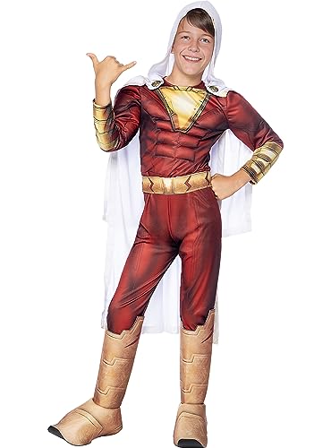 Funidelia | Shazam Kostüm für Jungen Superhelden, DC Comics - Kostüm für Kinder & Verkleidung für Partys, Karneval & Halloween - Größe 5-6 Jahre - Rot von Funidelia