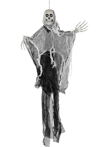 Funidelia | Skelett Hängefigur Skelett, Totenkopf, Sensenmann, Horror - Dekoration für Geburtstagsfeiern, Kostümpartys, Halloween und Fasching - Schwarz von Funidelia