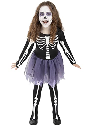 Funidelia | Skelettkostüm mit Strumpfhosen für Mädchen Skelett, Totenkopf, Sensenmann, Horror - Kostüm für Kinder & Verkleidung für Partys, Karneval & Halloween - Größe 5-6 Jahre - Schwarz Funidelia | Skelettkostüm mit Strumpfhosen für Mädchen Skelett, Totenkopf, Sensenmann, Horror - Kostüm für Kinder & Verkleidung für Partys, Karneval & Halloween - Größe 5-6 Jahre - Schwarz von Funidelia