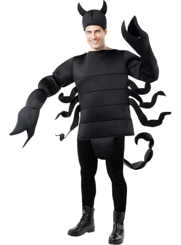 Funidelia | Skorpion Kostüm für Herren und Damen Tiere, Halloween, Horror - Kostüm für Erwachsene & Verkleidung für Partys, Karneval & Halloween - Größe L - XL - Schwarz von Funidelia