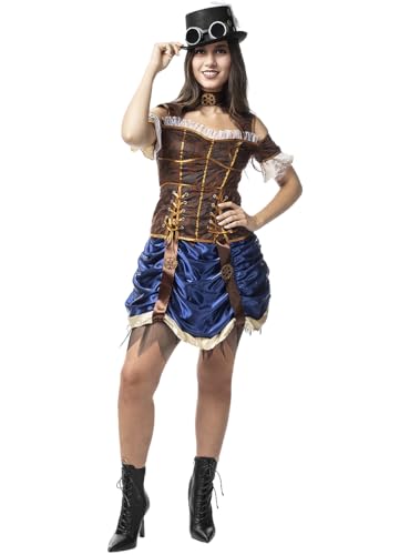 Funidelia | Steampunk Kostüm kurz für Damen Western, Film und Serien - Kostüm für Erwachsene & Verkleidung für Partys, Karneval & Halloween - Größe XXL - Granatfarben Funidelia | Steampunk Kostüm kurz für Damen Western, Film und Serien - Kostüm für Erwachsene & Verkleidung für Partys, Karneval & Halloween - Größe XXL - Granatfarben von Funidelia