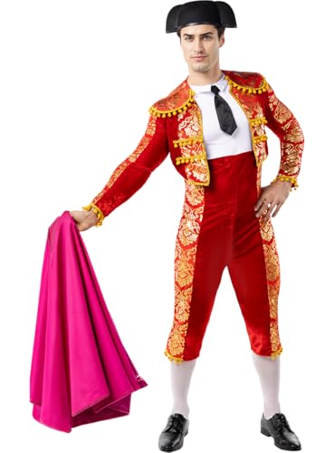 Funidelia | Stierkämpfer Kostüm für Männer für Herren Berufe, Stier, Stier, Lustige & Ausgefallene - Kostüm für Erwachsene & Verkleidung für Partys, Karneval & Halloween - Größe XL - Rot Funidelia | Stierkämpfer Kostüm für Männer für Herren Berufe, Stier, Stier, Lustige & Ausgefallene - Kostüm für Erwachsene & Verkleidung für Partys, Karneval & Halloween - Größe XL - Rot von Funidelia