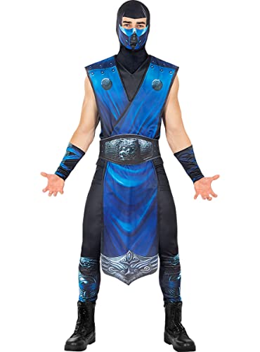 Funidelia | Sub-Zero Kostüm - Mortal Kombat 100% OFFIZIELLE für Herren Größe XXL Games, Mortal Kombat - Farben: Bunt, Zubehör für Kostüm - Lustige Kostüme für Deine Partys von Funidelia