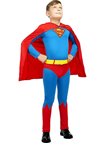 Funidelia | Superman Kostüm Classic 100% OFFIZIELLE für Jungen Größe 7-9 Jahre Man of Steel, Superhelden, DC Comics, Justice League - Farben: Bunt, Zubehör für Kostüm von Funidelia