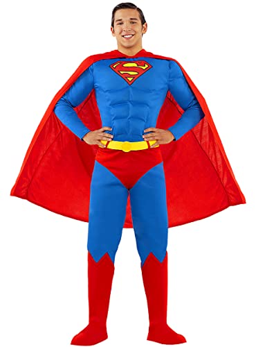 Funidelia | Superman Kostüm für Herren Superhelden, DC Comics, Justice League - Kostüme für Erwachsene & Verkleidung für Partys, Karneval & Halloween - Größe L - Blau von Funidelia
