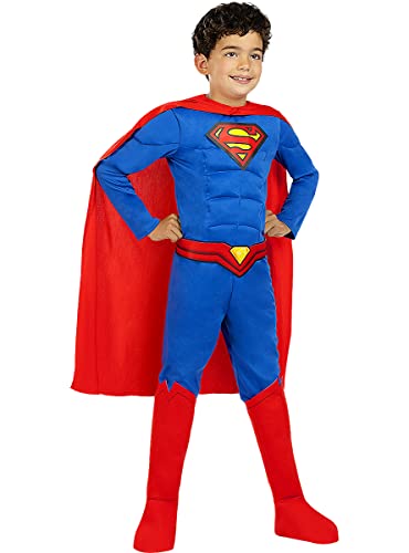 Funidelia | Superman Lights On! Kostüm für Jungen Man of Steel, Superhelden, DC Comics, Justice League - Kostüme für Kinder & Verkleidung für Partys, Karneval & Halloween - Größe 10-12 Jahre - Rot von Funidelia