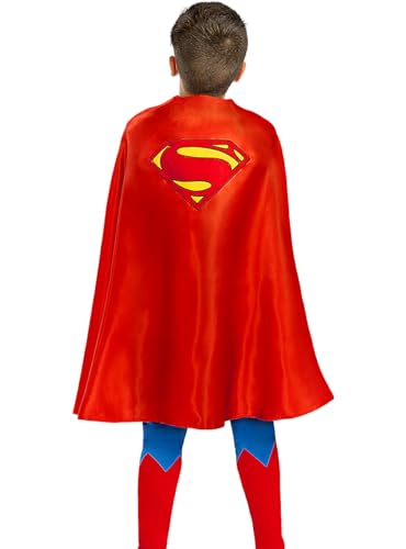 Funidelia | Superman Umhang für Jungen Man of Steel, Superhelden, DC Comics, Justice League - Zubehör für Kinder, Zubehör für Kostüm - Rot von Funidelia