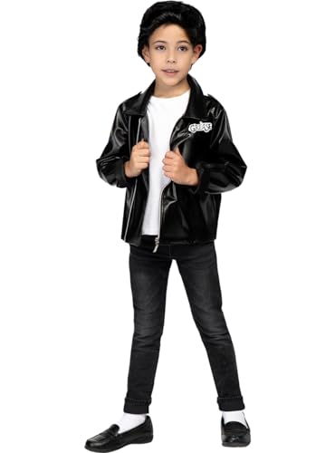 Funidelia | T-Birds Jacke - Grease für Jungen 50er Jahre: Rock & Roll, John Travolta, Grease, Film und Serien - Zubehör für Kinder, Zubehör für Kostüm - Größe 3-4 Jahre - Schwarz Funidelia | T-Birds Jacke - Grease für Jungen 50er Jahre: Rock & Roll, John Travolta, Grease, Film und Serien - Zubehör für Kinder, Zubehör für Kostüm - Größe 3-4 Jahre - Schwarz von Funidelia