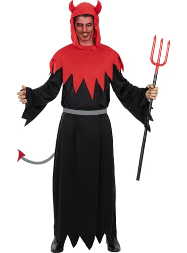 Funidelia | Teufel Kostüm für Herren Dämonen, Teufel, Halloween, Horror - Kostüm für Erwachsene & Verkleidung für Partys, Karneval & Halloween - Größe XXL - Rot Funidelia | Teufel Kostüm für Herren Dämonen, Teufel, Halloween, Horror - Kostüm für Erwachsene & Verkleidung für Partys, Karneval & Halloween - Größe XXL - Rot von Funidelia