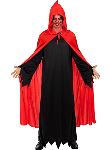 Funidelia | Teufel Umhang rot für Herren und Damen Dämonen, Teufel, Halloween, Horror - Zubehör für Erwachsene, Zubehör für Kostüm - Rot von Funidelia