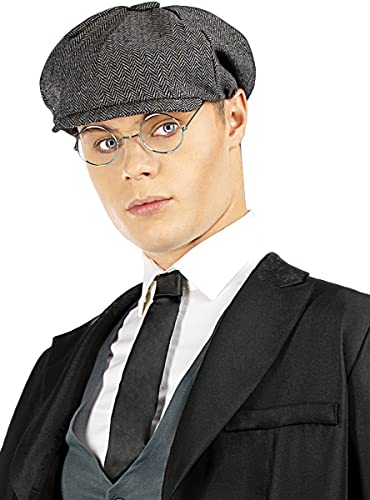 Funidelia | Tommy Shelby Hut und Brillen Kit - Peaky Blinders für Herren 20er Jahre, Film und Serien, Gangster - Zubehör für Erwachsene, Zubehör für Kostüm - Grau/Silber Funidelia | Tommy Shelby Hut und Brillen Kit - Peaky Blinders für Herren 20er Jahre, Film und Serien, Gangster - Zubehör für Erwachsene, Zubehör für Kostüm - Grau/Silber von Funidelia