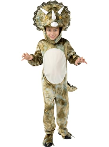 Funidelia | Triceratops Dinosaurier Kostüm für Jungen Tiere, T-Rex, Jurassic Park, Film und Serien - Kostüm für Kinder & Verkleidung für Partys, Karneval & Halloween - Größe 3-4 Jahre - Braun Funidelia | Triceratops Dinosaurier Kostüm für Jungen Tiere, T-Rex, Jurassic Park, Film und Serien - Kostüm für Kinder & Verkleidung für Partys, Karneval & Halloween - Größe 3-4 Jahre - Braun von Funidelia
