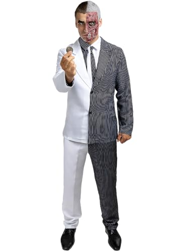 Funidelia | Two-Face Kostüm - Batman für Herren Superhelden, DC Comics - Kostüme für Erwachsene & Verkleidung für Partys, Karneval & Halloween - Größe Standard - Weiß von Funidelia