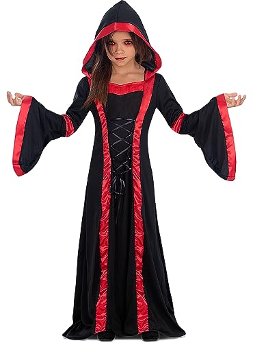 Funidelia | Vampir-Priesterin Kostüm für Mädchen Halloween, Horror, Dracula, Vampire - Kostüm für Kinder & Verkleidung für Partys, Karneval & Halloween - Größe 3-4 Jahre - Granatfarben von Funidelia