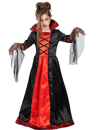 Funidelia | Vampirin Kostüm für Mädchen Halloween, Horror, Dracula, Vampire - Kostüm für Kinder & Verkleidung für Partys, Karneval & Halloween - Größe 3-4 Jahre - Schwarz von Funidelia