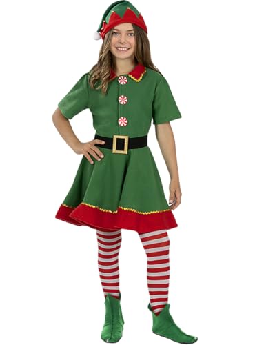 Funidelia | Weihnachts-Elfenkostüm mit Zubehör für Mädchen Weihnachtself, Weihnachten, Wichtel - Kostüm für Kinder & Verkleidung für Partys, Karneval & Halloween - Größe 10-12 Jahre - Grün Funidelia | Weihnachts-Elfenkostüm mit Zubehör für Mädchen Weihnachtself, Weihnachten, Wichtel - Kostüm für Kinder & Verkleidung für Partys, Karneval & Halloween - Größe 10-12 Jahre - Grün von Funidelia