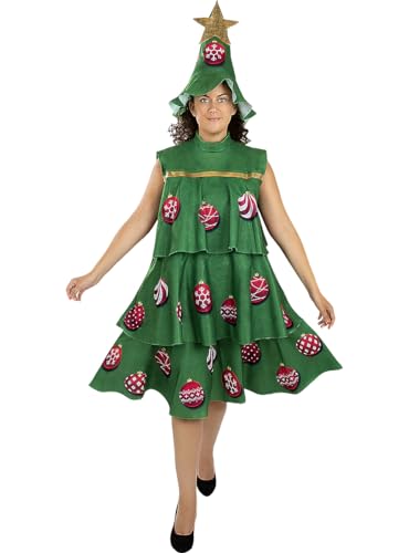 Funidelia | Weihnachtsbaum Kostüm für Damen Weihnachten, Baum - Kostüme für Erwachsene & Verkleidung für Partys, Karneval & Halloween - Einheitsgröße - Grün von Funidelia