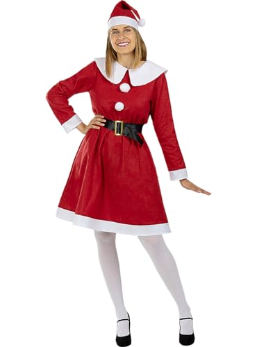 Funidelia | Weihnachtskostüm für Damen Miss Santa, Weihnachten - Kostüme für Erwachsene & Verkleidung für Partys, Karneval & Halloween - Größe S - Rot von Funidelia