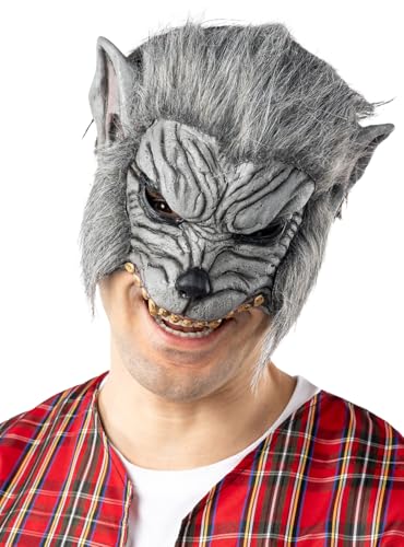 Funidelia | Werwolf Maske für Herren Horror, Werwolf, Böse Wolf, Halloween - Zubehör für Erwachsene, Zubehör für Kostüm - Braun Funidelia | Werwolf Maske für Herren Horror, Werwolf, Böse Wolf, Halloween - Zubehör für Erwachsene, Zubehör für Kostüm - Braun von Funidelia