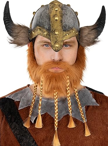 Funidelia | Wikinger Bart für Herren Nordisch, Walküre, Barbaren, Vikings - Zubehör für Erwachsene, Zubehör für Kostüm - Braun Funidelia | Wikinger Bart für Herren Nordisch, Walküre, Barbaren, Vikings - Zubehör für Erwachsene, Zubehör für Kostüm - Braun von Funidelia