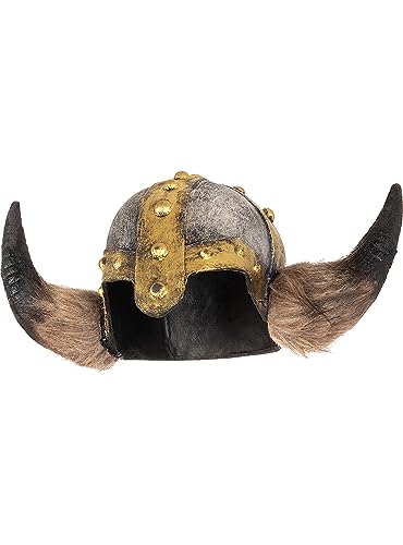 Funidelia | Wikinger Helm Deluxe für Herren Nordisch, Walküre, Barbaren, Vikings - Zubehör für Erwachsene, Zubehör für Kostüm - Braun von Funidelia