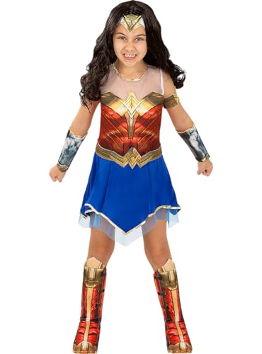 Funidelia | Wonder Woman 1984 Kostüm für Mädchen Superhelden, DC Comics, Justice League - Kostüme für Kinder & Verkleidung für Partys, Karneval & Halloween - Größe 10-12 Jahre - Rot von Funidelia