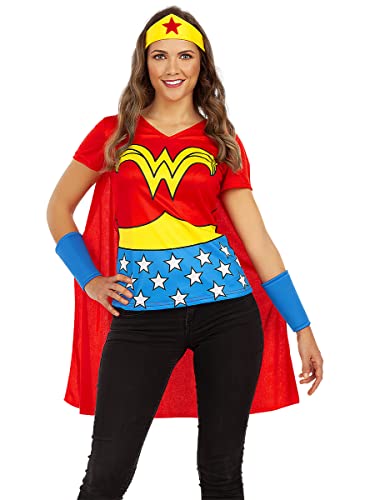 Funidelia | Wonder Woman Kit für Damen Superhelden, DC Comics, Justice League - Kostüme für Erwachsene & Verkleidung für Partys, Karneval & Halloween - Größe M - Rot von Funidelia