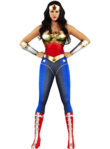 Funidelia | Wonder Woman Kostüm - Injustice: Gods Among Us für Damen Superhelden, DC Comics, Justice League - Kostüme für Erwachsene & Verkleidung für Partys, Karneval & Halloween - Größe L - Rot von Funidelia