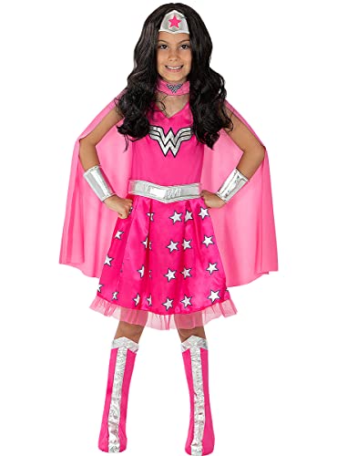 Funidelia | Wonder Woman Kostüm rosa für Mädchen Superhelden, DC Comics, Justice League - Kostüm für Kinder & Verkleidung für Partys, Karneval & Halloween - Größe 10-12 Jahre - Rosa von Funidelia