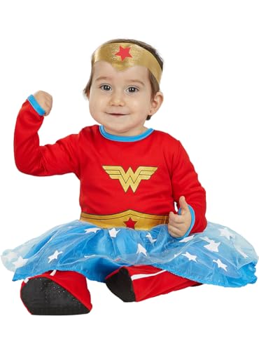 Funidelia | Wonder Woman Kostüms 100% OFFIZIELLE für Baby Größe 0-6 Monate Superhelden, DC Comics, Justice League - Farben: Bunt, Zubehör für Kostüm - Lustige Kostüme für deine Partys von Funidelia
