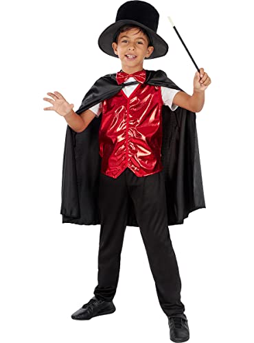 Funidelia | Zauberer Kostüm für Jungen Hexen, Zauberer, Halloween, Horror - Kostüm für Kinder & Verkleidung für Partys, Karneval & Halloween - Größe 3-4 Jahre - Schwarz von Funidelia
