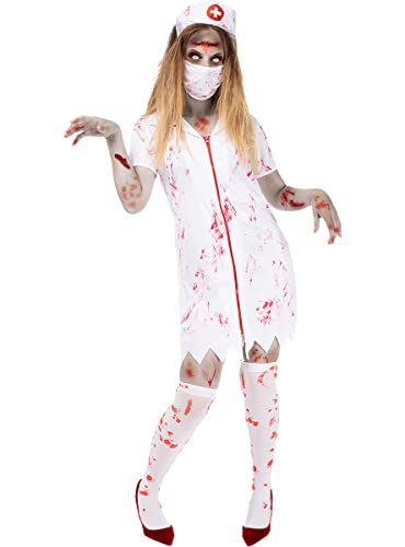 Funidelia | ZombieKrankenschwester Kostüm für Damen Untoter, Halloween, Horror - Kostüm für Erwachsene & Verkleidung für Partys, Karneval & Halloween - Größe XXL - Weiß von Funidelia
