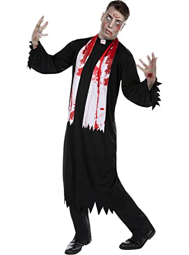 Funidelia | ZombiePriester Kostüm für Herren Untoter, Halloween, Horror - Kostüm für Erwachsene & Verkleidung für Partys, Karneval & Halloween - Größe XXL - Schwarz von Funidelia