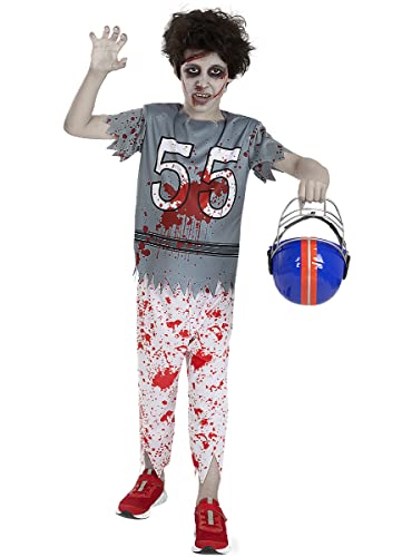 Funidelia | Zombie Rugby-Spieler Kostüm für Jungen Untoter, Halloween, Horror - Kostüm für Kinder & Verkleidung für Partys, Karneval & Halloween - Größe 7-9 Jahre - Blau Funidelia | Zombie Rugby-Spieler Kostüm für Jungen Untoter, Halloween, Horror - Kostüm für Kinder & Verkleidung für Partys, Karneval & Halloween - Größe 7-9 Jahre - Blau von Funidelia