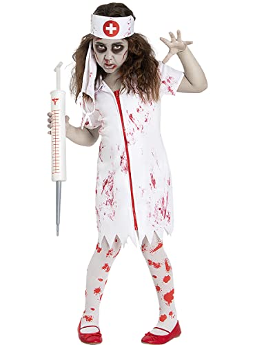 Funidelia | ZombieKrankenschwester Kostüm für Mädchen Untoter, Halloween, Horror - Kostüm für Kinder & Verkleidung für Partys, Karneval & Halloween - Größe 3-4 Jahre - Weiß von Funidelia
