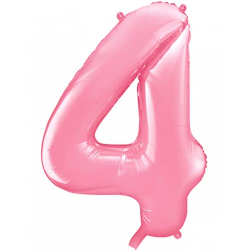Folienballon Nummer 4" 86 cm rosa von Funidelia
