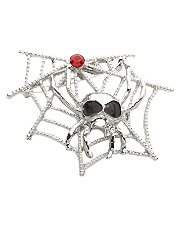 Widmann Spinnennetz-Brosche mit Totenkopf-Spinne von Funidelia