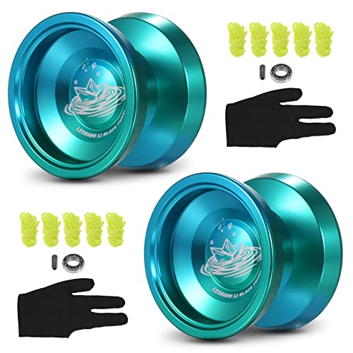 Funien 2er-Pack Aluminium-Yo-Yo-Kugeln Wettbewerbsfähiges Yo-Yo-Geschenk mit Lagerschnüren und Handschuhen,Jo jo von Funien