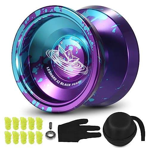 Funien Aluminium-Yo-Yo-Ball, Wettkampf-Yo-Yo-Geschenk mit Tragschnüren, Handschuh und Aufbewahrungskoffer,Yoyo von Funien